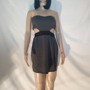 Black & Gray Striped Dress